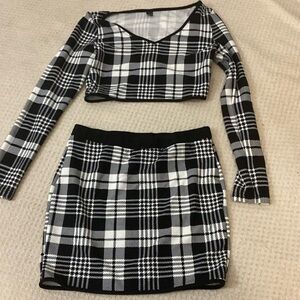 Two Piece Mini Skirt Set from SHEIN